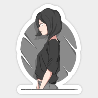 Lazy Girl standing Sticker